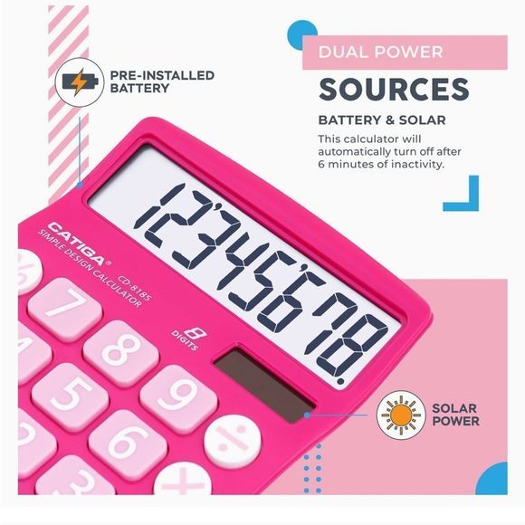 CATIGA CD-8185 Office and Home Style Calculator - 8-Digit LCD Display - Picture 2 of 2